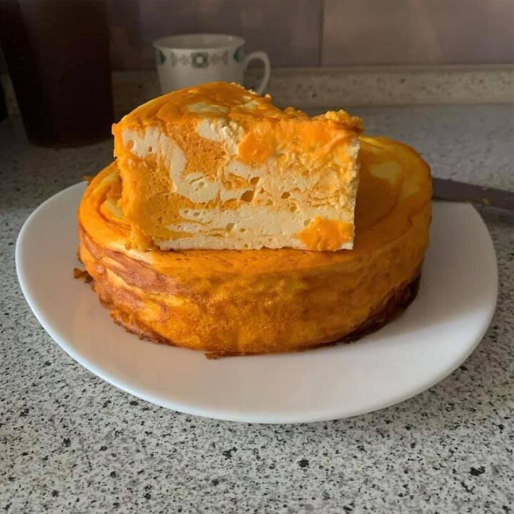 Творожно-тыквенная «мраморная» запеканка