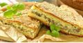 Вкусный заливной пирог с минтаем и зелёным луком