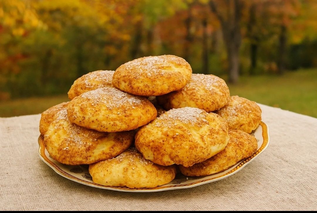 Ароматное домашнее печенье с яблоками и творогом за полчаса