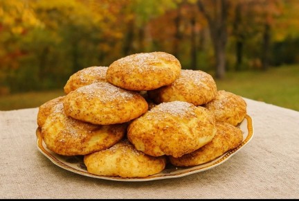 Ароматное домашнее печенье с яблоками и творогом за полчаса