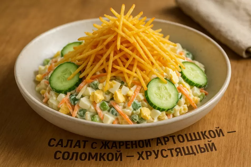 Салат с жареной картошкой: простота и хрустящая изюминка на вашем столе